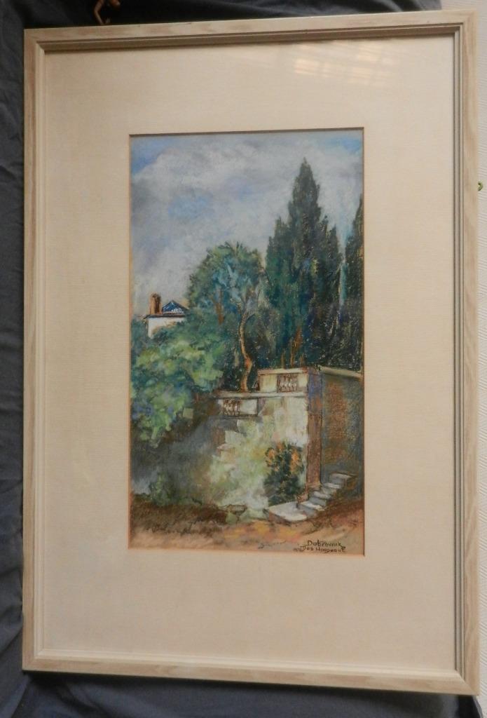Pastel Straatje in Dubrovnik door Jos Hoogwout hxb 45x25 cm, Antiek en Kunst, Kunst | Tekeningen en Foto's, Ophalen of Verzenden