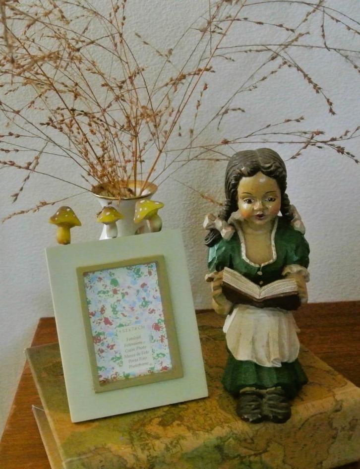 Herfsttafel paddenstoelen lijstje decoratief fotolijstje, Verzamelen, Foto's en Prenten, Gebruikt, Voor 1940, Ophalen of Verzenden