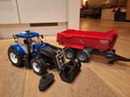 Bruder New Holland trekker / tractor met kipper -NIEUWstaat-, Ophalen of Verzenden, Zo goed als nieuw