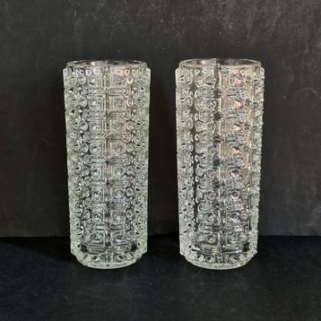 František Pečený vintage 2 glazen Candlewax vazen. Sko Union beschikbaar voor biedingen