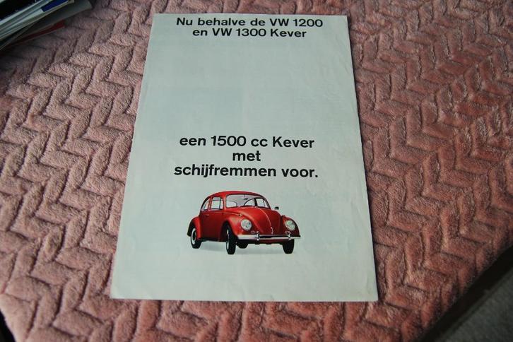 Kever Folder 1500 CC, Boeken, Auto's | Folders en Tijdschriften, Gelezen, Volkswagen, Ophalen of Verzenden