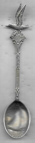 LELYSTAD BEWERKT LEPELTJE MET SCHIP, Antiek en Kunst, Ophalen of Verzenden