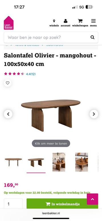 GEZOCHT! Leenbakker salontafel Olivier Mangohout