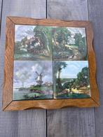 Schilderachtig Tegeltableau in Houten Frame, Antiek en Kunst, Antiek | Wandborden en Tegels, Ophalen of Verzenden