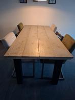 Industriële tafel, Huis en Inrichting, Tafels | Eettafels, Ophalen, Gebruikt, Eikenhout, 50 tot 100 cm