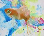 Mooi schilderij van een goudvis. Keep on swimming, Ophalen of Verzenden
