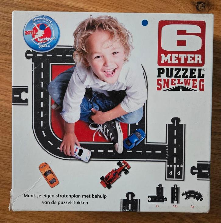 6 meter puzzel snelweg, Kinderen en Baby's, Speelgoed | Racebanen, Gebruikt, Elektrisch, Overige merken, Ophalen