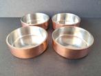 Set van 4 dikwandige kleine sauspannetjes koper/ staal, Ophalen of Verzenden, Zo goed als nieuw, Overige materialen, Overige typen