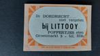Luciferetiket, Dordrecht bij Littooy poffertjes eten, Verzamelen, Verzenden, Zo goed als nieuw, Luciferdoosjes of -merken