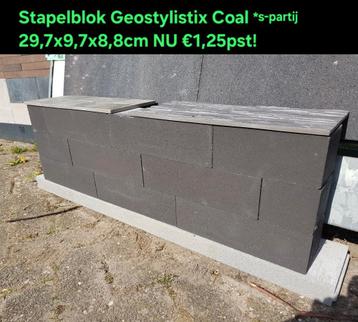 Geostylistix coal antraciet stapelblokken border s-partij 