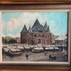 Cornelis de Bruin (1870-1940), Nieuwmarkt met Waag Amsterdam, Antiek en Kunst, Kunst | Schilderijen | Klassiek, Ophalen of Verzenden