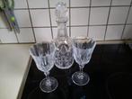 Kristallen  karaf met 2 bijpassende  wijnglazen, Ophalen of Verzenden, Zo goed als nieuw, Overige typen