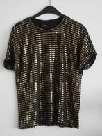 zwart shirt met goudkleurige patroon er op maat m, Maat 38/40 (M), Zwart, Ophalen of Verzenden, Korte mouw