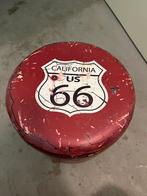 Poef krukje driepoot route 66, Huis en Inrichting, Krukjes, Ophalen, Zo goed als nieuw, Hout