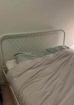 140x200 cm IKEA Nesttun bed + lattenbodems, Huis en Inrichting, Ophalen, Gebruikt, Strak, modern, Scandinavisch, Wit