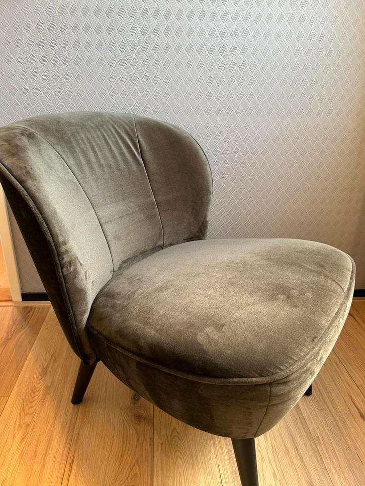 Sara fauteuil, merk Woood, warmgroene kleur, Huis en Inrichting, Fauteuils, Zo goed als nieuw, Stof, 50 tot 75 cm, Minder dan 75 cm