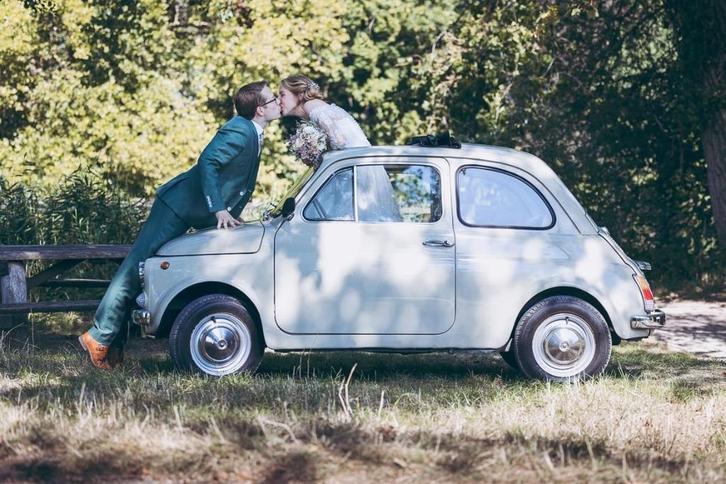 Fiat 500 oldtimer Trouwauto huren Verhuur Bruiloft Cabrio, Diensten en Vakmensen, Verhuur | Auto en Motor, Trouwauto