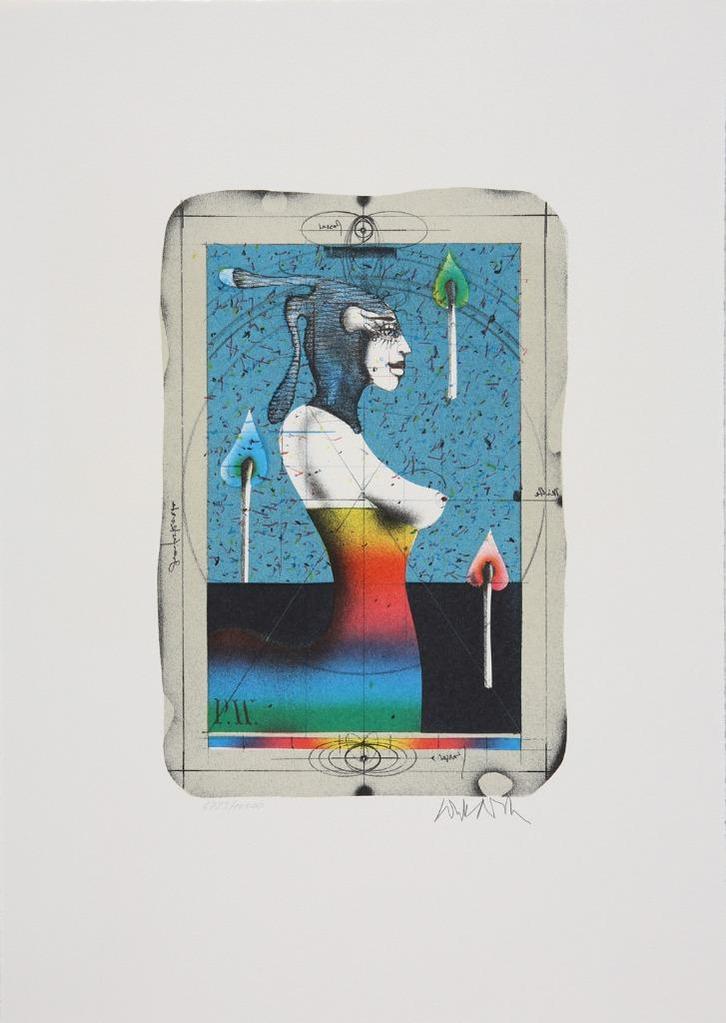 Paul Wunderlich - Kleiner Steindruck - Litho Handgesign., Antiek en Kunst, Kunst | Litho's en Zeefdrukken, Ophalen of Verzenden