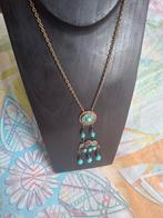 Mooie j.60 ketting met turkooise stenen, Sieraden, Tassen en Uiterlijk, Kettingen, Verzenden, Zo goed als nieuw, Steen of Mineraal
