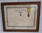Eremedaille Medaille Militaire met certificaat 1889 1938, Ophalen of Verzenden, Overige soorten, Overige gebieden, Lintje, Medaille of Wings