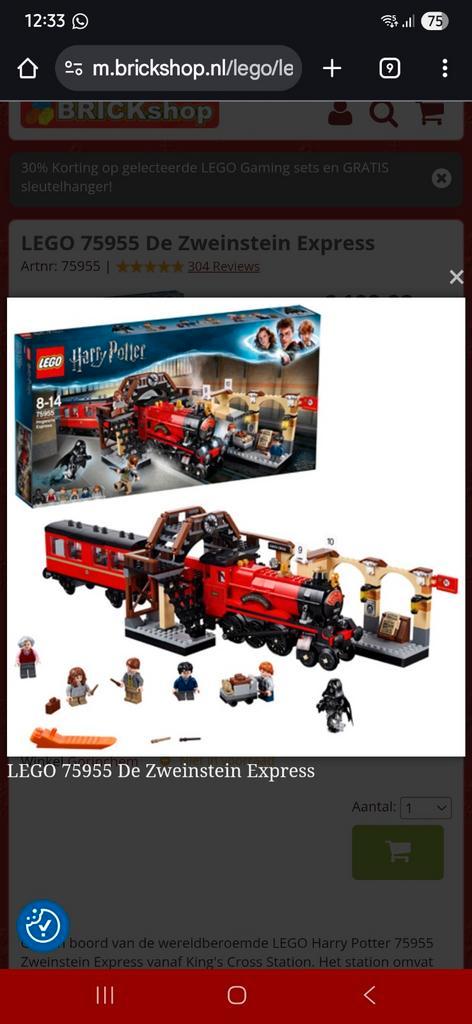 Harry Potter Zweinstein Express lego, Kinderen en Baby's, Speelgoed | Duplo en Lego, Zo goed als nieuw, Lego, Complete set, Ophalen of Verzenden