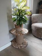Landelijk bijzettafeltje van katrol, Minder dan 45 cm, Minder dan 55 cm, Rond, Nieuw