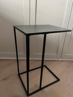 Zwarte industriële bijzet tafel, 45 tot 60 cm, Minder dan 55 cm, Rond, Ophalen of Verzenden