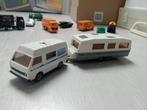 Siku VW LT 28 met caravan wit, Ophalen of Verzenden, Gebruikt