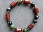 919 edelsteen armband Kambaba Jaspis 10mm & rode Jaspis, Sieraden, Tassen en Uiterlijk, Armbanden, Overige kleuren, Nieuw, Ophalen of Verzenden