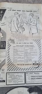 Advertentie KLM, U doet maar eens heerlijk niets (1956), Verzamelen, Tijdschriften, Kranten en Knipsels, Ophalen of Verzenden