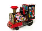 Tin Toy Circus Locomotief Japanse Blikken Speelgoed werkend, Ophalen of Verzenden