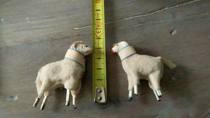 Wolschaapjes Erzgebirge 1930 Kerststal kerstgroep schaap, Diversen, Kerst, Gebruikt, Ophalen of Verzenden