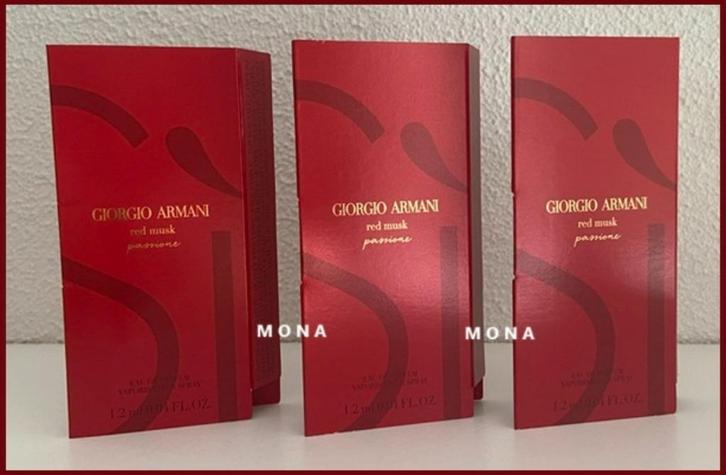 Sí Passione Red Musk 3x parfum sample proefje tester monster, Sieraden, Tassen en Uiterlijk, Uiterlijk | Parfum, Nieuw, Verzenden