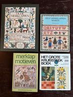 4x patronen merklappen motieven borduren kruissteek, Ophalen of Verzenden, Gelezen