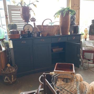Oud grenen dressoir, grijs, shabby chic beschikbaar voor biedingen