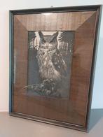 Ingelijste uil-lithografie van Henri Verstijnen (1882–1940), Antiek en Kunst, Kunst | Litho's en Zeefdrukken, Ophalen of Verzenden