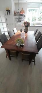 Klassieke robuuste Massief eiken kasteeltafel, Huis en Inrichting, Tafels | Eettafels, Ophalen, Gebruikt, Eikenhout, 200 cm of meer