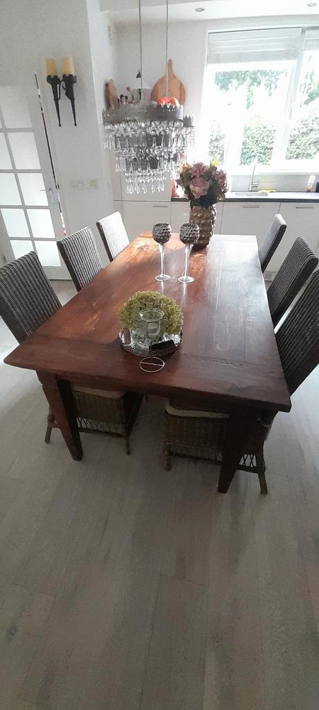 Klassieke robuuste Massief eiken kasteeltafel, Huis en Inrichting, Tafels | Eettafels, Gebruikt, 50 tot 100 cm, 200 cm of meer