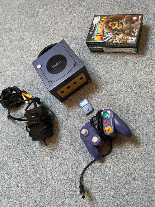 Nintendo Gamecube set met 4 games en garantie, Spelcomputers en Games, Spelcomputers | Nintendo GameCube, Zo goed als nieuw, Met 1 controller