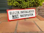 Oud antiek emaille bord bordje elektrische installatie, Antiek en Kunst, Antiek | Emaille, Ophalen of Verzenden