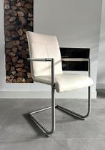 4/6 wit lederen Henders & Hazel design eetkamerstoelen., Huis en Inrichting, Ophalen, Labeled collection, Wit, Henders en Hazel
