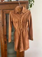 Dure cognac kleur leren jurk maat S, Kleding | Dames, Jurken, Ophalen of Verzenden, Zo goed als nieuw, Maat 38/40 (M), Bruin