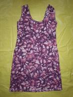 Paarse Jurk met Blaadjesprint (M), Kleding | Dames, Maat 38/40 (M), Paars, Ophalen of Verzenden, Zo goed als nieuw