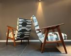 Set midcentury clubfauteuils, Ophalen, Zo goed als nieuw, 75 tot 100 cm, Stof