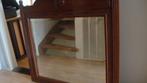 spiegel met ingeslepen rand+brede houten lijst vintage/retro, Ophalen, Gebruikt, Rechthoekig
