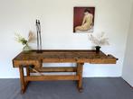 Vintage dressoir, Oude houten werkbank, vintage sidetable, Antiek en Kunst, Curiosa en Brocante, Ophalen of Verzenden