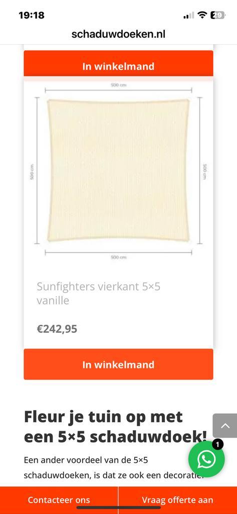 Schaduwdoeken, Tuin en Terras, Schaduwdoeken, Nieuw, Ophalen