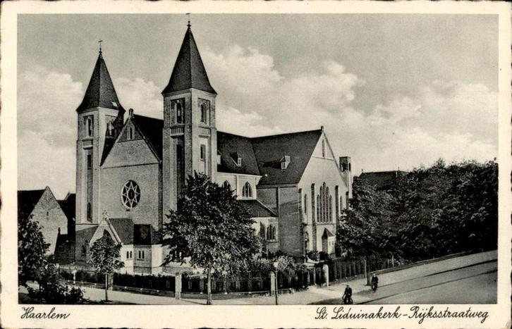 Haarlem St. Liduinakerk Rijksstraatweg, Verzamelen, Ansichtkaarten | Nederland, Ongelopen, Noord-Holland, Ophalen of Verzenden