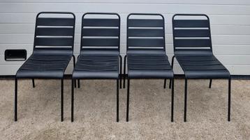 20 x Metalen terrasstoelen zwart metaal terras stoelen cafe beschikbaar voor biedingen