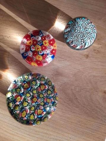 Murano Millefiori Presse-papiers - Set van 3 beschikbaar voor biedingen